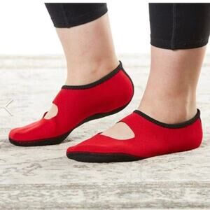 Kids Nufoot Neoprene Mary Jane Ballet Slipper Large Age 7-11 Non Slip Travel Red